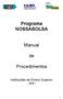 Programa NOSSABOLSA. Manual. Procedimentos