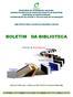 BOLETIM DA BIBLIOTECA