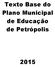 Texto Base do Plano Municipal de Educação de Petrópolis