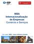 MBA Internacionalização de Empresas Comércio e Serviços