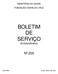 BOLETIM DE SERVIÇO (Extraordinário)