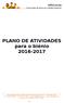 PLANO DE ATIVIDADES para o biénio 2016-2017