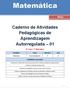 Matemática. Caderno de Atividades Pedagógicas de Aprendizagem Autorregulada 01. 9 Ano 1 Bimestre. Disciplina Curso Bimestre Ano