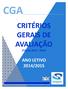 CGA CRITÉRIOS GERAIS DE AVALIAÇÃO ANO LETIVO 2014/2015. (Triénio 2013-2016) Doc033.03