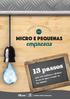 MICRO E PEQUENAS. empresas. para você melhorar a eficiência no uso de água e energia da. sua empresa.