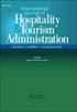 THIJ - Tourism and Hospitality International Journal, 3 (1). September 2014 ISSN: