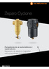 Zeparo Cyclone. Purgadores de ar automáticos e separadores Separador de sujeira e magnetita com a tecnologia Ciclonica