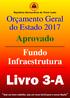 Livro 3-A. Aprovado. Fundo Infraestrutura. Orçamento Geral do Estado Seja um bom cidadão, seja um novo herói para a nossa Nação