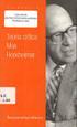 Max Horkheimer, Teoria Tradicional e Teoria Crítica