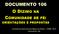 DOCUMENTO 106 O DÍZIMO NA COMUNIDADE DE FÉ: ORIENTAÇÕES E PROPOSTAS