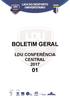 BOLETIM GERAL LDU CONFERÊNCIA CENTRAL