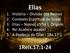 Lições de Elias em Querite. 1. Orgulho 2. Medo 3. Fé 4. Amor de Deus