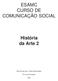 ESAMC CURSO DE COMUNICAÇÃO SOCIAL. História da Arte 2