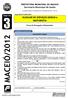 PREFEITURA MUNICIPAL DE MACEIÓ CONCURSO PÚBLICO MUNICIPAL 2012 INSTRUÇÕES GERAIS MACEIÓ/2012
