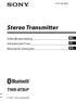 (1) Stereo Transmitter. Gebruiksaanwijzing Istruzioni per l uso Manual de Instruções. TMR-BT8iP Sony Corporation