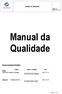 Manual da Qualidade MANUAL DA QUALIDADE. Aprovação do Manual da Qualidade: