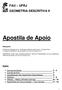 FAU UFRJ GEOMETRIA DESCRITIVA II. Apostila de Apoio