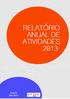 Relatório Anual de Atividades 2013