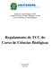 Regulamento de TCC do Curso de Ciências Biológicas