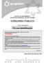 CONCURSO PÚBLICO. Téc.em Imobilização