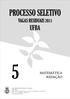 PROCESSO SELETIVO UFBA VAGAS RESIDUAIS 2011 MATEMÁTICA REDAÇÃO