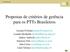 Propostas de critérios de gerência para os PTTs Brasileiros