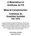 A Matemática no Vestibular do ITA. Material Complementar: Coletânea de Questões Isoladas ITA 1970