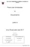 Plano de Atividades. Orçamento. para o. Ano Financeiro de 2017