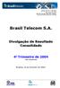 Brasil Telecom S.A. Divulgação de Resultado Consolidado. 4 O Trimestre de 2004 Não Auditado. Brasília, 16 de fevereiro de 2005.