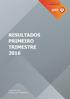 RESULTADOS PRIMEIRO TRIMESTRE 2016