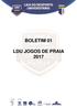 BOLETIM 01 LDU JOGOS DE PRAIA 2017