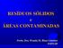 RESÍDUOS SÓLIDOS e ÁREAS CONTAMINADAS. Profa. Dra. Wanda M. Risso Günther FSP/USP