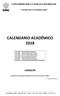 CALENDÁRIO ACADÊMICO 2018
