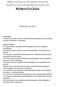 REUMATOLOGIA REDE NACIONAL DE ESPECIALIDADE HOSPITALAR E DE REFERENCIAÇÃO DE. Setembro de 2015