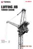 CTL 630B-32. Luffing Jib. Tower Crane. Specifications: Capacity at max length: