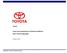 Toyota. Fundo de Investimentos em Direitos Creditórios FIDC TOYOTA DEALERS. Outubro, Confidencial para uso exclusivo da Toyota 1