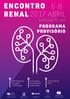 ENCONTRO RENAL ABRIL PROGRAMA PROVISÓRIO. Vilamoura, Portugal. XXXI Congresso APEDT. XXXI Congresso Português de Nefrologia