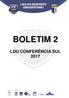 BOLETIM 2 LDU CONFERÊNCIA SUL 2017