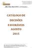 CATÁLOGO DE DECISÕES FAVORÁVEIS AGOSTO 2015