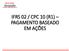 IFRS 02 / CPC 10 (R1) PAGAMENTO BASEADO EM AÇÕES