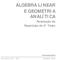 ÁLGEBRA LINEAR E GEOMETRIA ANALÍTICA. Resolução da Repetição do 2º Teste