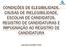 CONDIÇÕES DE ELEGIBILIDADE, CAUSAS DE INELEGIBILIDADE, ESCOLHA DE CANDIDATOS, REGISTRO DE CANDIDATURAS E IMPUGNAÇÃO AO REGISTRO DE CANDIDATURA