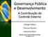 Governança Pública e Desenvolvimento