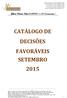 CATÁLOGO DE DECISÕES FAVORÁVEIS SETEMBRO 2015