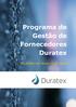 Relatório de Resultados Programa de Gestão de Fornecedores Duratex