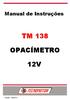 Manual de Instruções TM 138 OPACÍMETRO 12V Edição - 06/2010