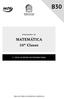 B30. MATEMÁTICA 10ª Classe PROGRAMA DE 2.º CICLO DO ENSINO SECUNDÁRIO GERAL ÁREA DE CIÊNCIAS ECONÓMICO-JURÍDICAS