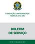 FUNDAÇÃO UNIVERSIDADE FEDERAL DO ABC BOLETIM DE SERVIÇO