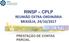 RINSP CPLP REUNIÃO EXTRA-ORDINÁRIA BRASÍLIA, 24/10/2017 PRESTAÇÃO DE CONTAS PARCIAL