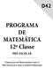 PROGRAMA DE MATEMÁTICA 12ª Classe